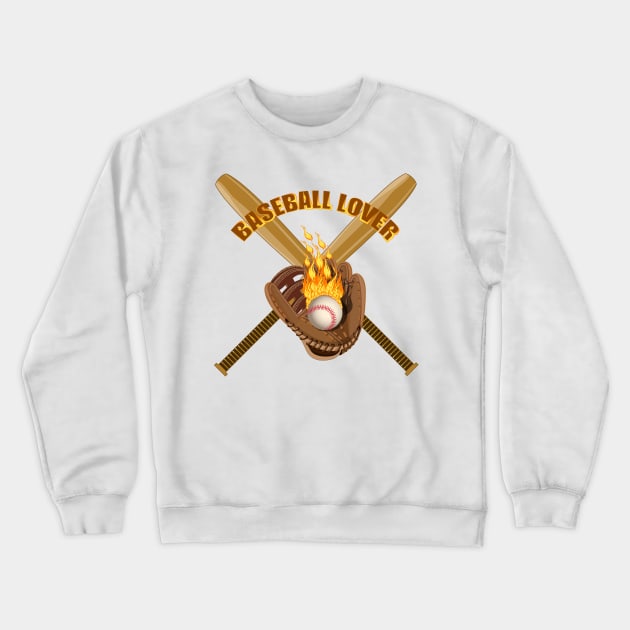 Baseball Lover Crewneck Sweatshirt by Designoholic